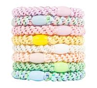 L. Erickson Colorful Grab & Go Ponytail Holders, 8 Pack, Taffy