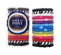L. Erickson Grab & Go Fifteen Ponytail Holders Set, Exceptionally Safe with Soft Grip