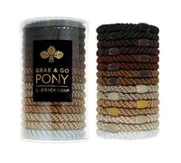 L. Erickson Grab & Go Pony Tube - Camelback - Pack of 15 Ponytail Holders Hair Ties