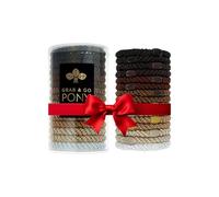 L. Erickson Grab & Go Pony Tube - Camelback - Pack of 15 Ponytail Holders Hair Ties