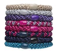 L. Erickson Grab & Go ponytail holder, berry, set of eight - secure exceptionally with gentle hold