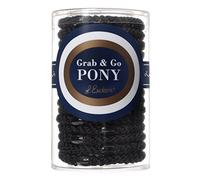 L. Erickson Grab & Go Ponytail Holders, Black, Set of Fifteen - Exceptionally Secure with Gentle Hold