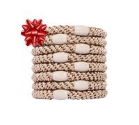 L. Erickson Grab & Go Ponytail Holders, Camel, Set of Eight - Exceptionally Secure with Gentle Hold