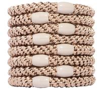 L. Erickson Grab & Go Ponytail Holders, Camel, Set of Eight - Exceptionally Secure with Gentle Hold