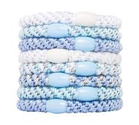L. Erickson Grab & Go Ponytail Holders, Caribbean, Set of Eight - Exceptionally Secure with Gentle Hold