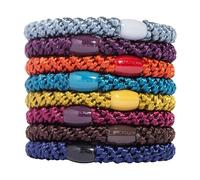 L. Erickson Grab & Go Ponytail Holders, Fall, Set of Eight - Exceptionally Secure with Gentle Hold