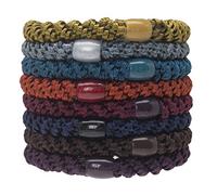 L. Erickson Grab & Go Ponytail Holders, Fall, Set of Eight - Exceptionally Secure with Gentle Hold