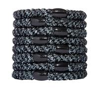 L. Erickson Grab & Go Ponytail Holders, Graphite Metallic, Set of Eight - Exceptionally Secure with Gentle Hold