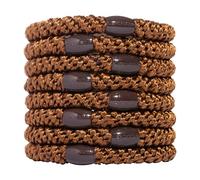 L. Erickson Grab & Go Ponytail Holders, Mocha, Set of Eight - Exceptionally Secure with Gentle Hold