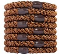 L. Erickson Grab & Go Ponytail Holders, Mocha, Set of Eight - Exceptionally Secure with Gentle Hold