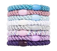 L. Erickson Grab & Go Ponytail Holders, Purple Daze, Set of 8 - Secure, Gentle Hold
