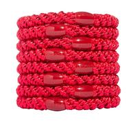 L. Erickson Grab & Go Ponytail Holders, Red, Set of Eight - Exceptionally Secure with Gentle Hold