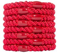 L. Erickson Grab & Go Ponytail Holders, Red, Set of Eight - Exceptionally Secure with Gentle Hold