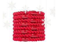 L. Erickson Grab & Go Ponytail Holders, Red, Set of Eight - Exceptionally Secure with Gentle Hold