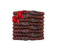 L. Erickson Grab & Go Ponytail Holders - Set of Eight - Coffee