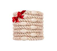 L. Erickson Grab & Go Ponytail Holders - Set of Eight, Metallic Beige