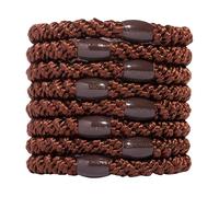 L. Erickson Hair Ties, 8 Count - Grab & Go Ponytail Holders - No Damage for Thick Hair - Strong, Stretchy & Snag-Free - Hair Accessories, Coffee Brown