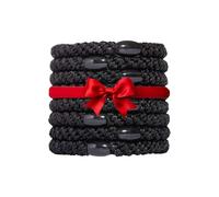 L. Erickson Ponytail Holders - Set of Eight - Solid Black Metallic by L. Erickson