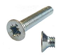L&F 12X M8 120mm Length Countersunk Pozi Machine Screw Mild Steel Grade 4.6 Bright Zinc Plated