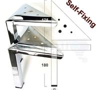 L&F 4 Metal Corner Legs Chrome Feet 180mm High Fix With Screws