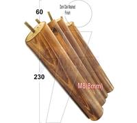 L&F 4 Solid Wood Turned Furniture Legs Replacement Mid Century Angled Retro Feet 230mm High M8 Dark Oak Washed