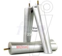 L&F 4 Solid Wood Turned Furniture Legs Replacement Mid Century Angled Retro Feet 230mm High M8 Silver