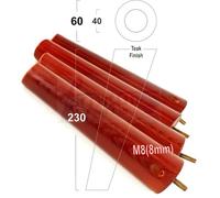 L&F 4 Solid Wood Turned Furniture Legs Replacement Mid Century Angled Retro Feet 230mm High M8 Teak