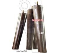 L&F 4 Solid Wood Turned Furniture Legs Replacement Mid Century Angled Retro Feet 240mm High M8 Antique Brown