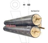 L&F 4 Solid Wood Turned Furniture Legs Replacement Mid Century Angled Retro Feet 240mm High M8 Black Washed
