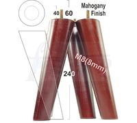 L&F 4 Solid Wood Turned Furniture Legs Replacement Mid Century Angled Retro Feet 240mm High M8 Mahogany