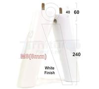 L&F 4 Solid Wood Turned Furniture Legs Replacement Mid Century Angled Retro Feet 240mm High M8 Sofa Chairs Stools Cabinets Beds White