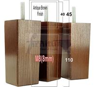 L&F 4X Replacement Furniture Legs Solid Wood 110mm High Sofas Chairs Settee Cabinets Legs M8 Tsp2055