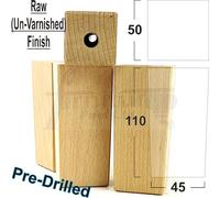 L&F 4X Replacement Furniture Legs Solid Wood 110mm High Sofas Chairs Settee Cabinets Legs Self Fixing Raw