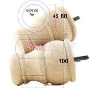 L&F 4X Solid Raw Wood Bun Feet Turned Wooden Furniture Legs Sofas Chairs Stools M8 Cwc802
