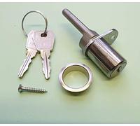 L&F 5851-40 Desk Lock Single Wing Horizontal 40mm Peg with 2 keys mastered M18. Comes complete with rosette and fixing screw.