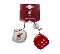 L.F.C. Liverpool FC Car Hanging Dice, Red and White Plush, Team Logo Design, Official Football Club Merchandise, Interior Car Accessory