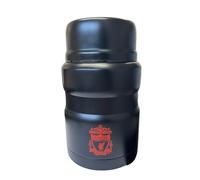 L.F.C. Liverpool FC Official Thermal Food Flask, Black with Red Club Crest, Insulated Container with Spoon