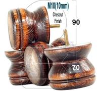 L&F Turned Wood Legs Chestnut Wash 70mm High Set Of 4 Replacement Furniture Bun Feet Settee Chairs Sofas Footstools M10 Shn215
