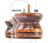 L&F Turned Wood Legs Chestnut Wash 70mm High Set Of 4 Replacement Furniture Bun Feet Settee Chairs Sofas Footstools M8 Shn215