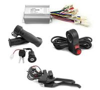 L-faster 24V 36V 350W Electric Brushed Motor Controller Kit Reverse Control 3-speed Device For 250W 350W Electrical Scooter Bicycle Motor (Controller braker switch Handle throttle kit, 36V 350W)