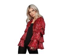 Smiffys Fever Tinsel Festival Jacket, Red, Fever Fancy Dress, Fever Dress Up Accessories