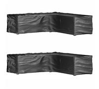 L-förmige Gartenmöbelabdeckungen, 2er-Set, 250x250x70 cm, wasserdicht, UV-beständig, robustes PE-Gewebe, für Outdoor-Patio-Möbel, mit 16 Ösen und Seil