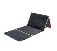 L.FORY Prayer Rug with Back Support/Foldable Meditation Floor Chair & Carrying Pocket (Black)