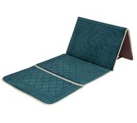 L.fory Prayer Rug with Back Support/Foldable Meditation Floor Chair & Carrying Pocket (Dark Green)