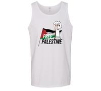 (L) Free Palestine Political Freedom War Flag Mens White Tank Top Singlet T Shirt
