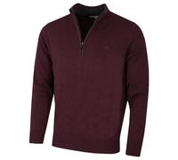 Calvin Klein Golf Mens Chunky Cotton 1/2 Zip Sweater - French Burgundy - L