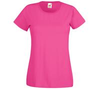 (L, Fuchsia) Fruit Of The Loom Ladies/Womens Lady-Fit Valueweight Short Sleeve T-Shirt