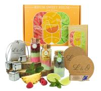L&G Rum Set "Sweet Rum" | Home Rum Making Kit with Natural Spices | 3 Exotic Flavours Vials + Ice Cubes + Coaster | Christmas Gift Idea or Secret Santa