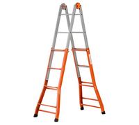 (L) GIERRE A0040 - Escalera telescópica multifunción de Acero PEPPina de 100 kg (4x4 peldaños)