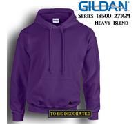 (L) Gildan Purple Hoodie Heavy Blend Hooded Sweat Mens Pullover Shirt